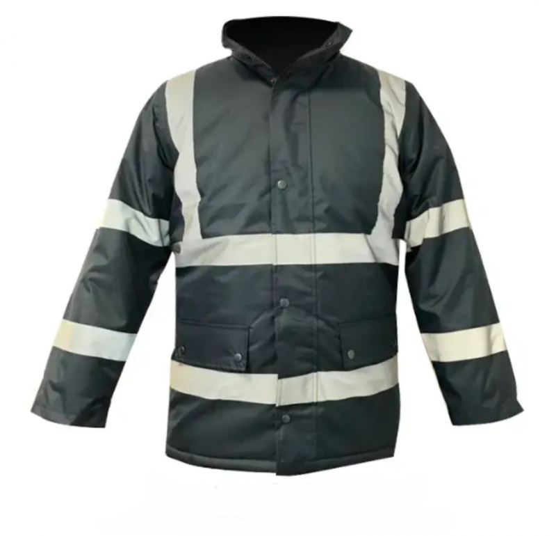 CHAQUETA AZUL NYLON OXFORD CON REFLECTIVO