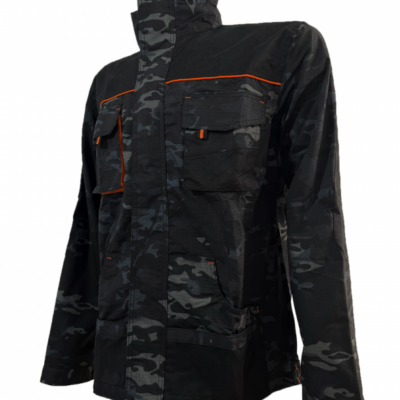 CAMPERA CAMUFLADA NEGRA TELA RIPSTOP (ANTI DESGARRO)