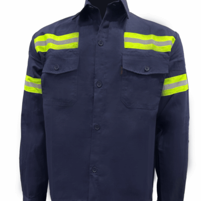 CAMISA 100% ALG. RIPSTOP AZUL CON REFLECTIVO